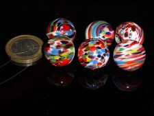 6 Kugelknöpfe bunt rund mit