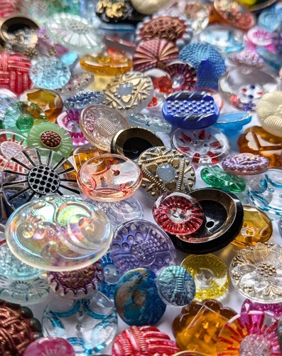 Vintage glasknöpfe bunte - glasknöpfe:,